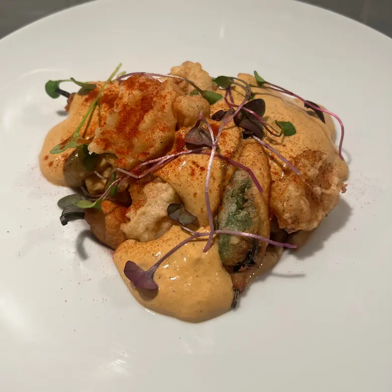 creation thumb for Cod & Padrón Peppers Tempura | Chipotle Adobo Foam