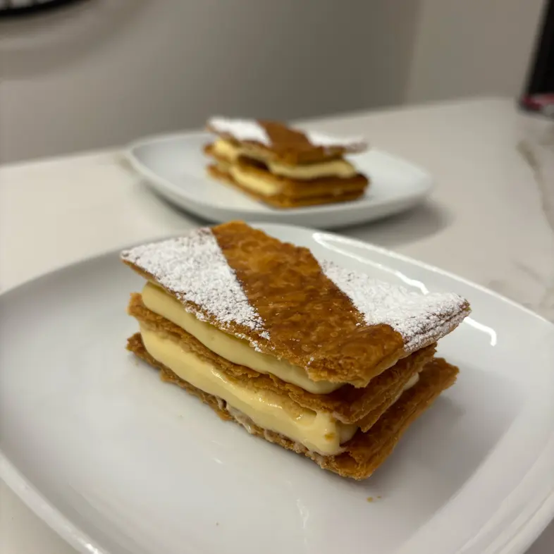 creation thumb for Apfel- und Puddingcreme Mille-feuille. 🍏✨