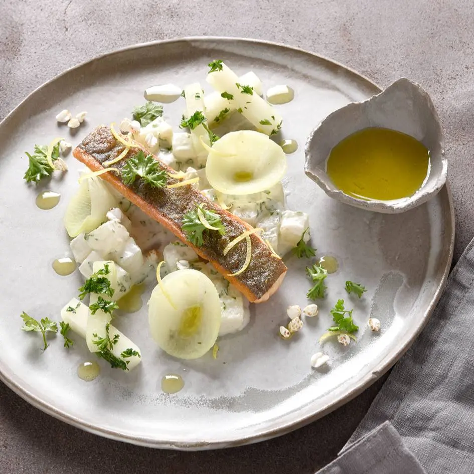 creation thumb for Roasted Char on Pickled Kohlrabi