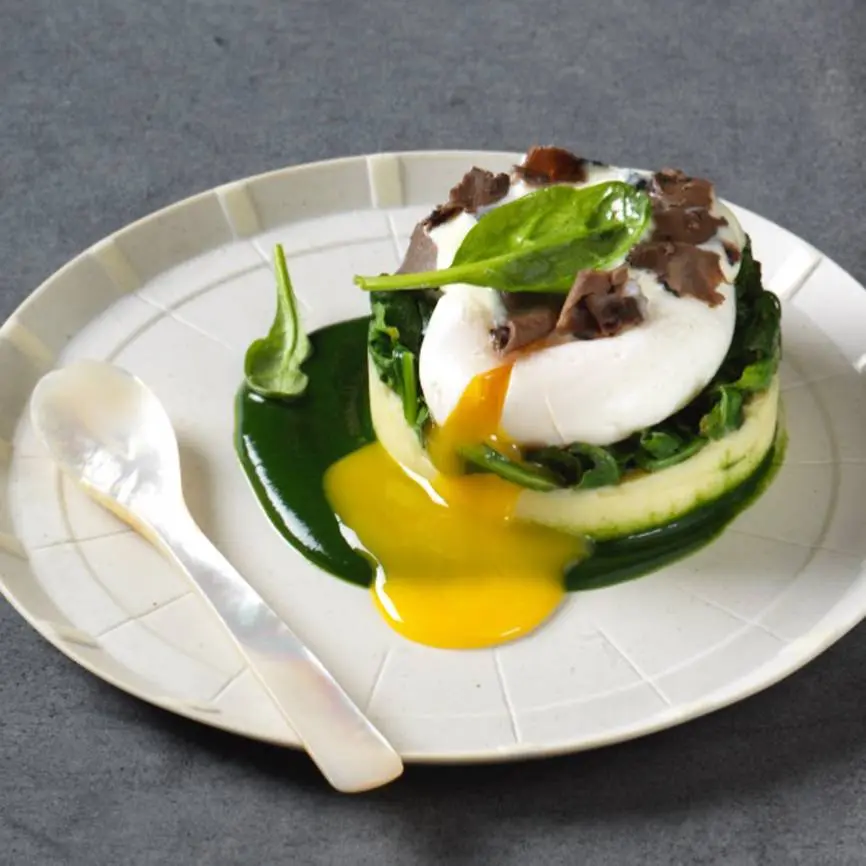 creation thumb for 1 hour/egg/spinach/truffle
