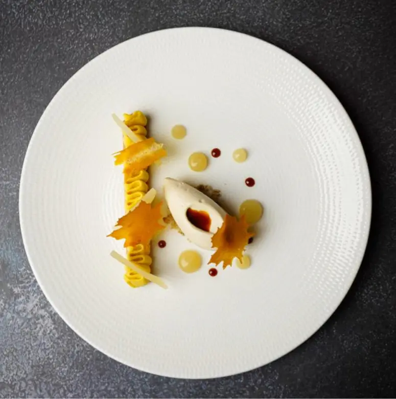 creation thumb for Kabocha Pumpkin Tart, Birch Ice Cream, Pear