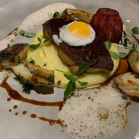 creation thumb for Fried duck liver with potato mousseline and porcini mushrooms