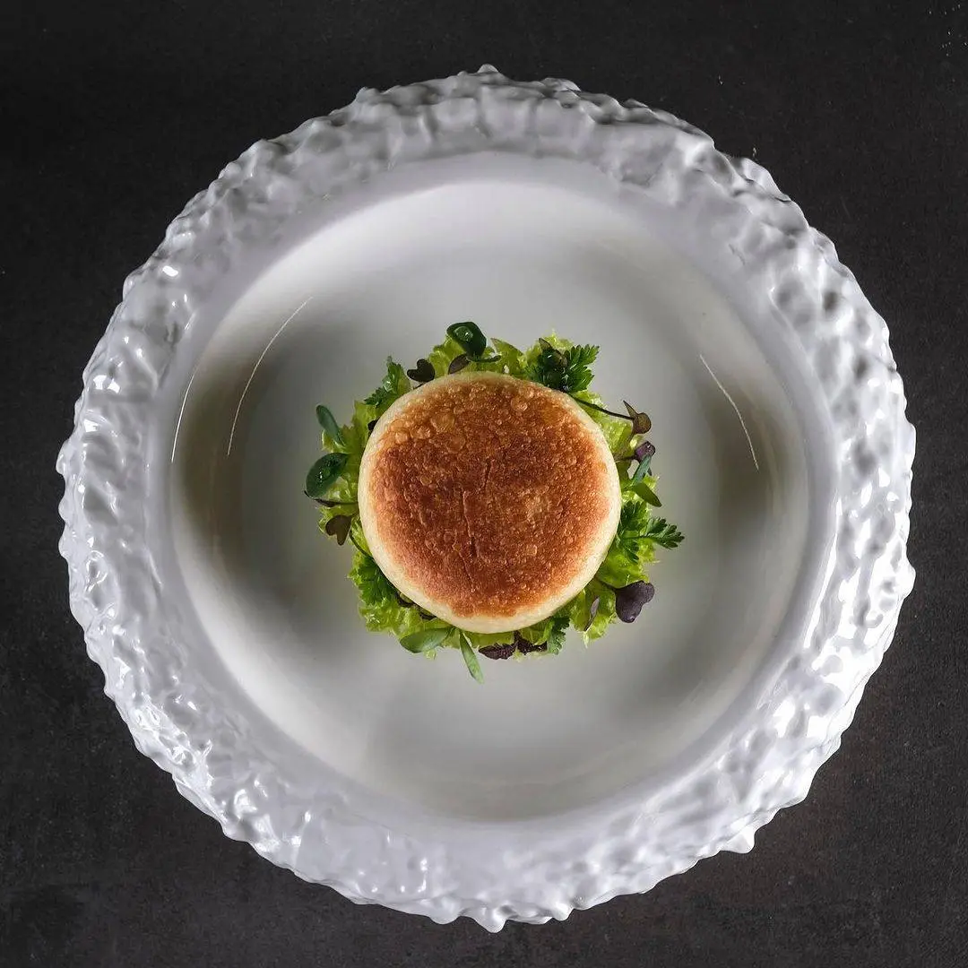 creation thumb for Steamed Tigella, Garden Herbs & Black Lemon Emulsion