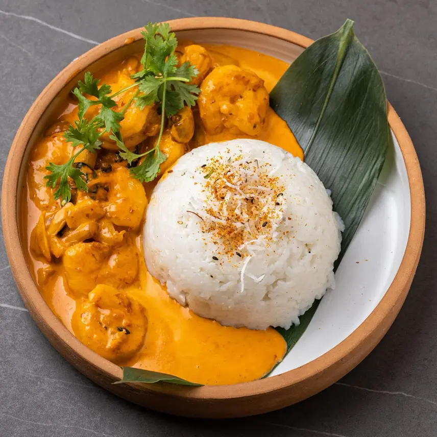creation thumb for Shrimp thai curry and rice 