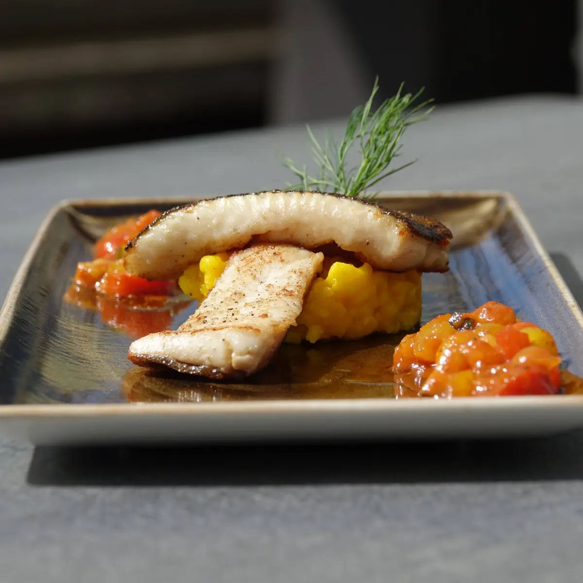 creation thumb for Fried Huchen with Vegetable Relish & Risotto