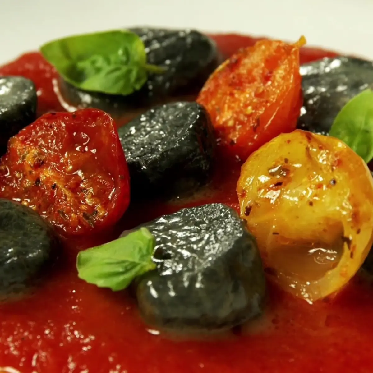 creation thumb for Cuttlefish Ink Gnocchetti & Super-Tomato