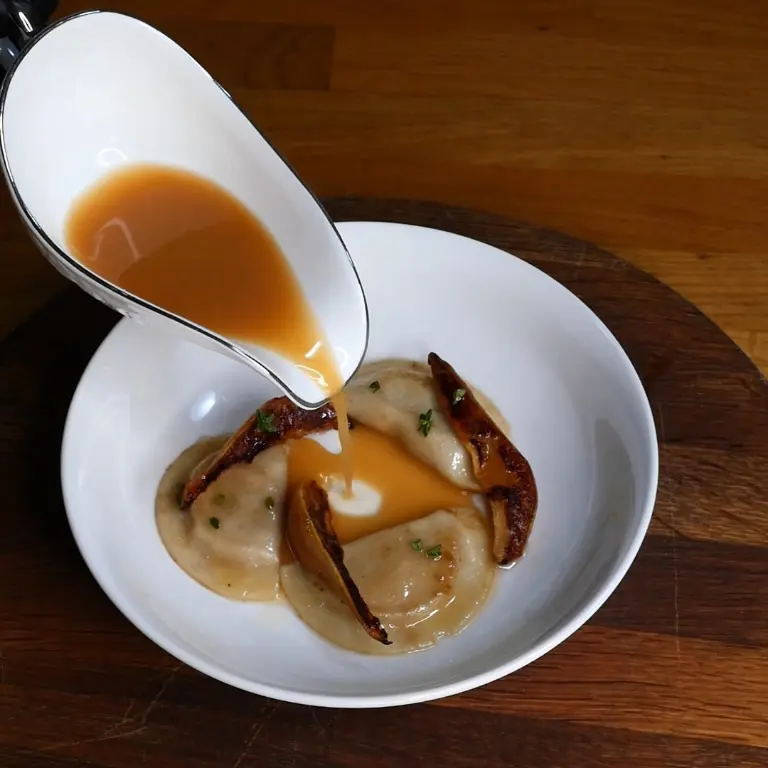 creation thumb for Ravioli with Roasted Pears, Miso & Brown Butter