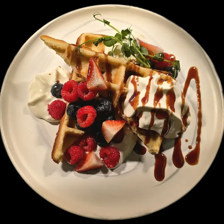 creation thumb for Waffle spuma al mascarpone e aceto balsamico