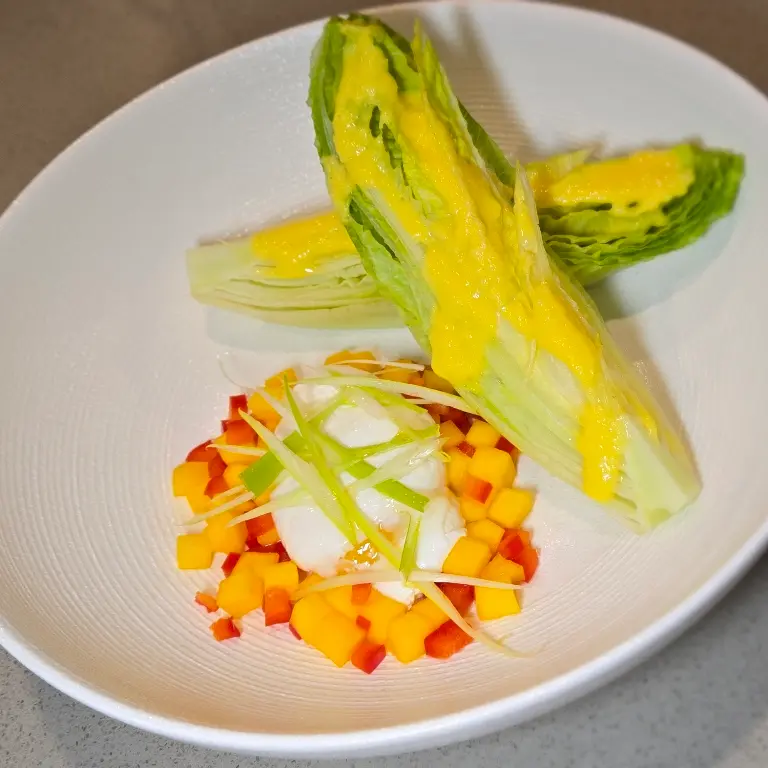 creation thumb for Mango, Miso and romaine lettuce salad