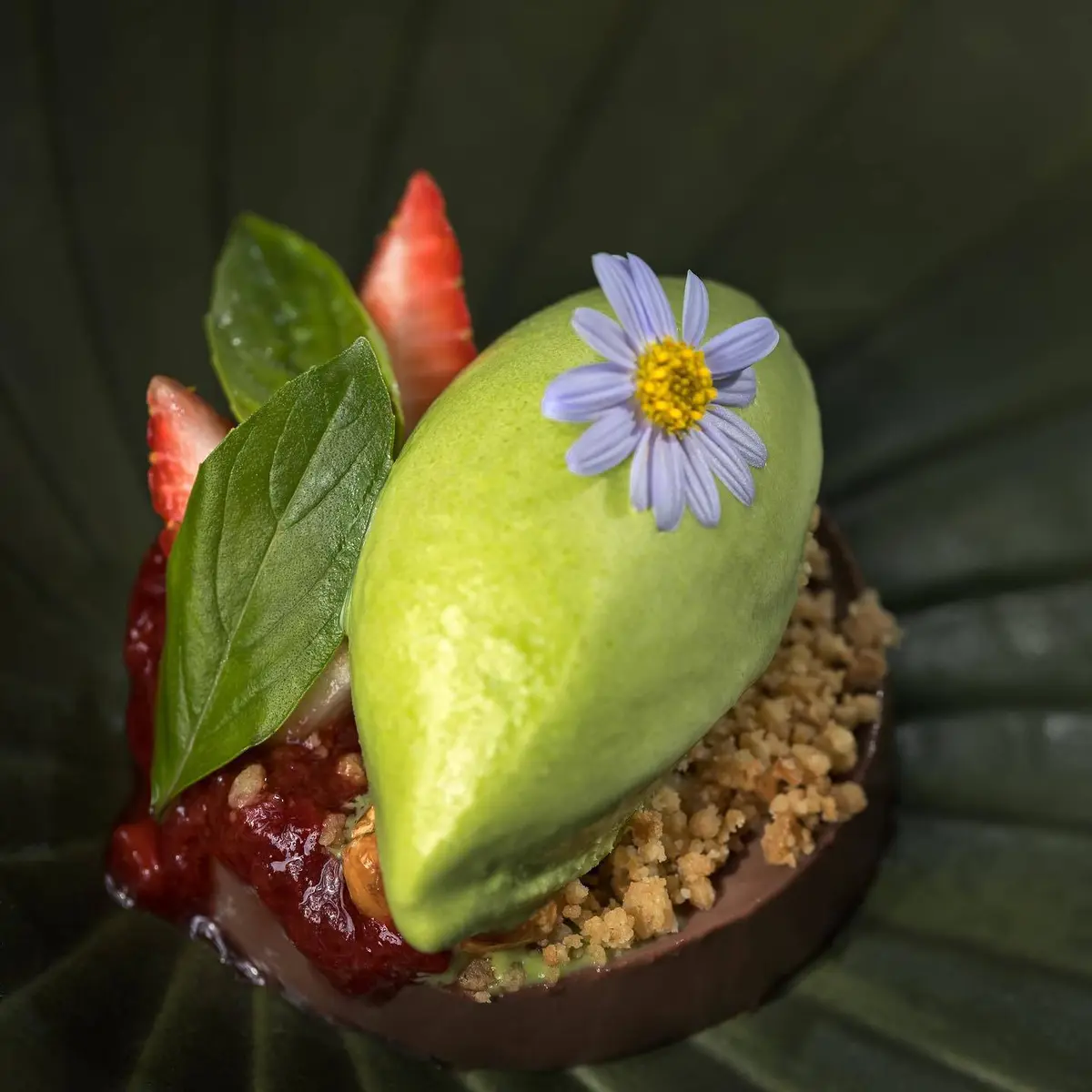 creation thumb for Pork Blood Panna Cotta with Basil Ice Cream