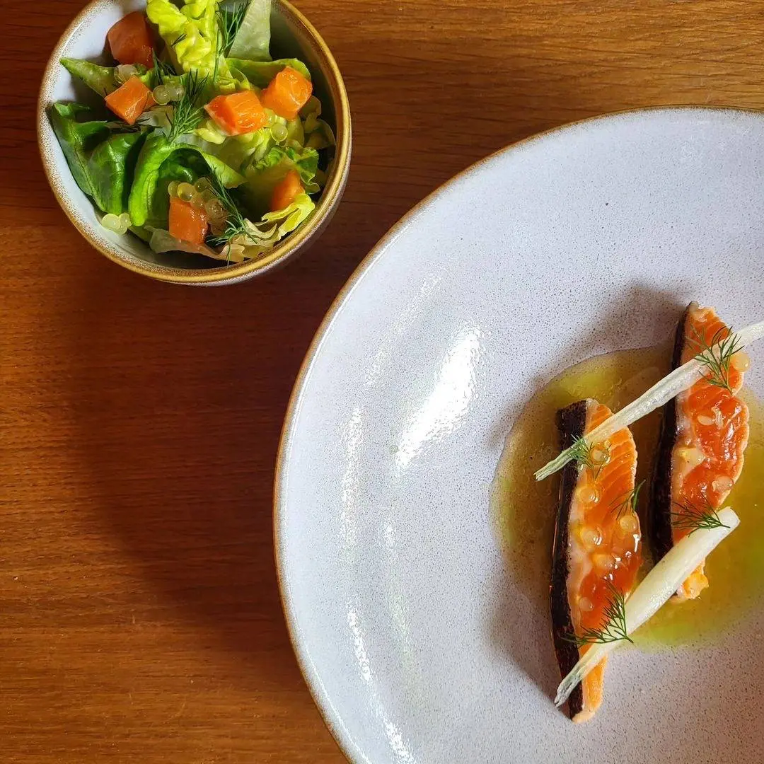 creation thumb for Arctic Char | Lettuce | Dashi | Brown Butter | Dill
