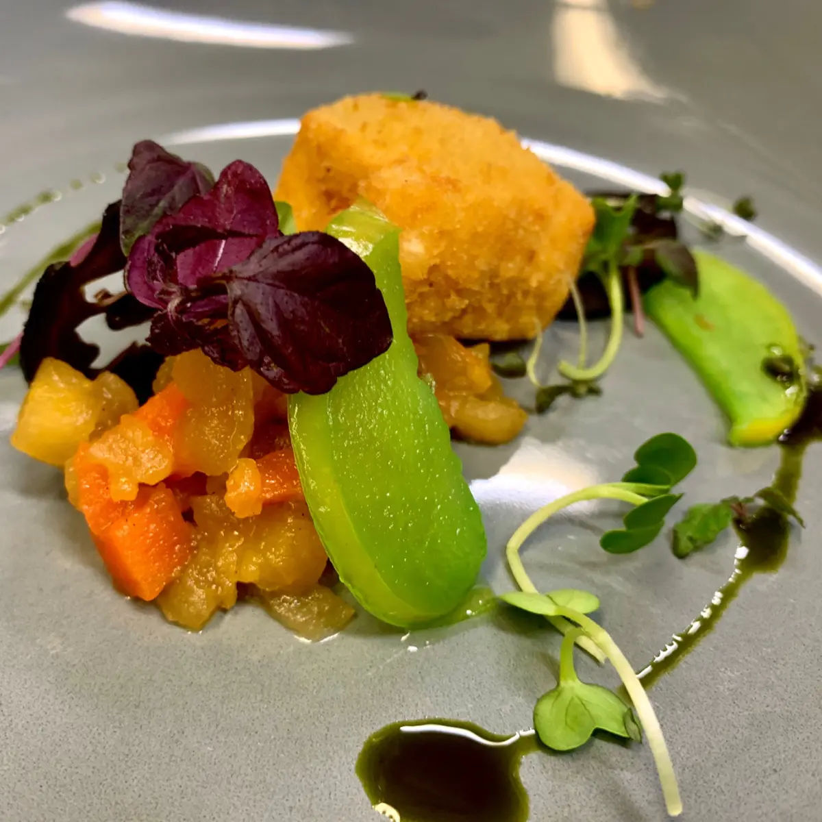 creation thumb for Crunchy Brie, escabeche vegetables and apple 