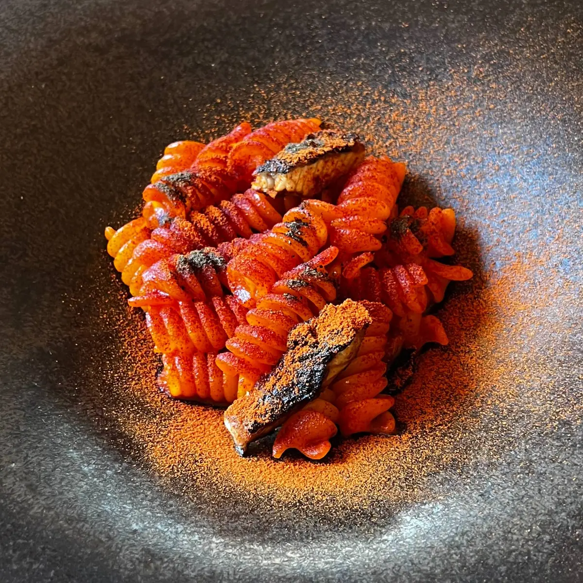 creation thumb for Fusilli, rote Paprika, Barbecue-Aal