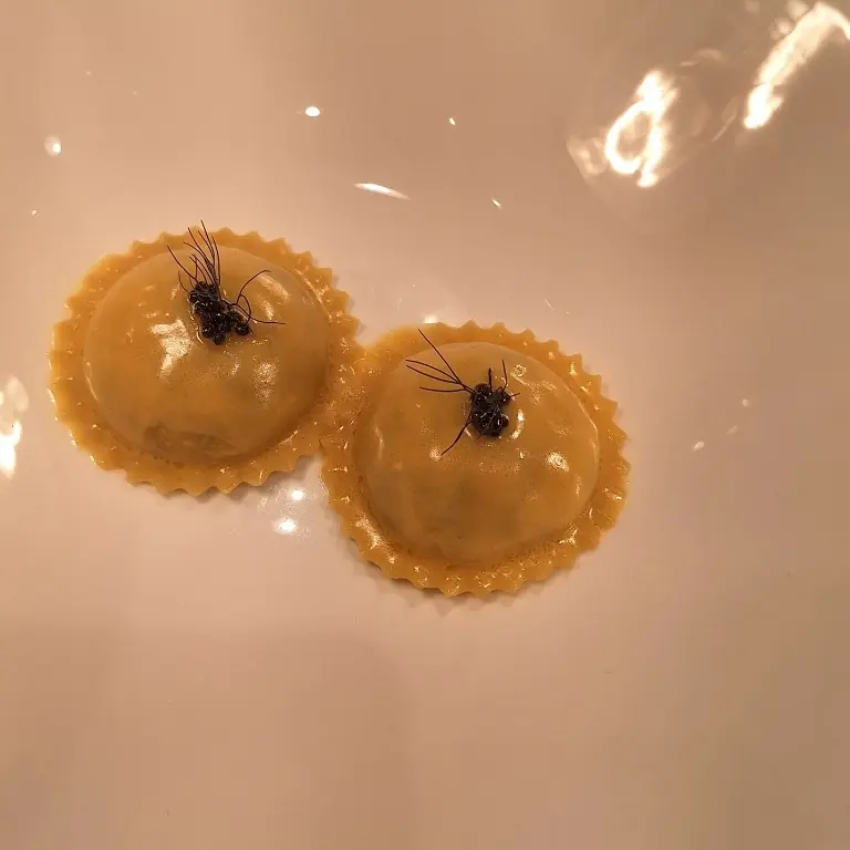 creation thumb for Lobster Raviolo with Pumpkin Dashi and Lobster Oil
