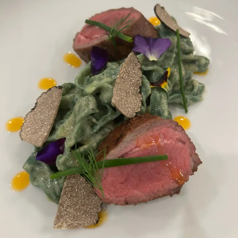 creation thumb for pasta al foie gras e tartufo nero con filetto di agnello stagionato