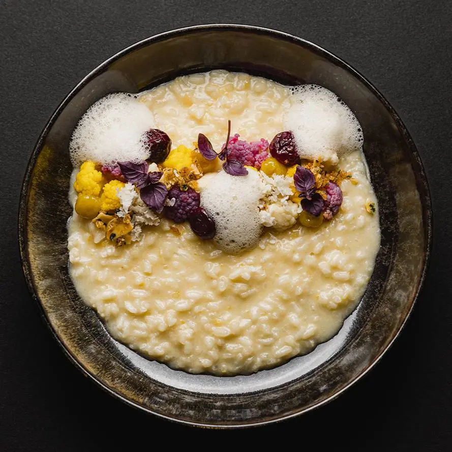creation thumb for Risotto | cauliflower | grape | Almond