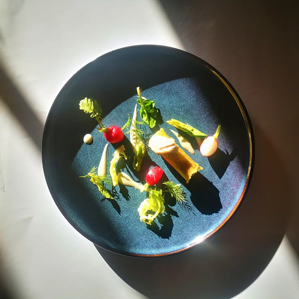 creation thumb for Cured trout | polenta dough | winter veggie