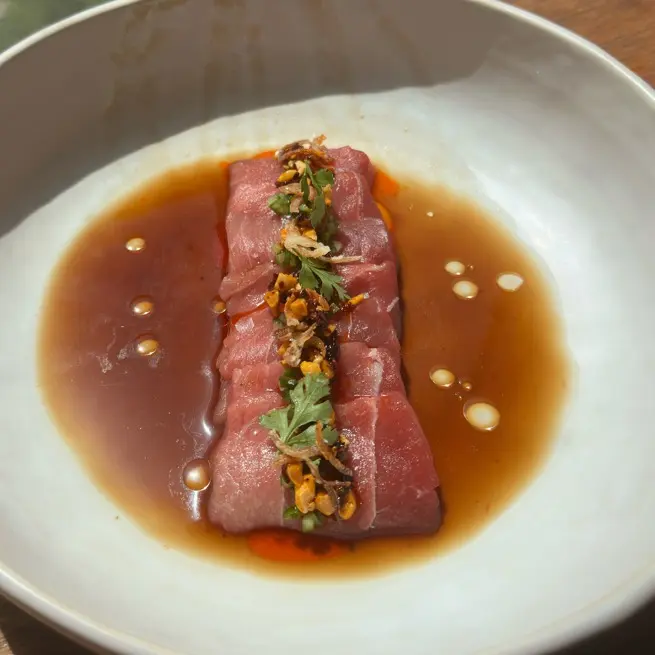 creation thumb for Bluefin Tuna Sashimi with Umami Sauce & Salsa Matcha