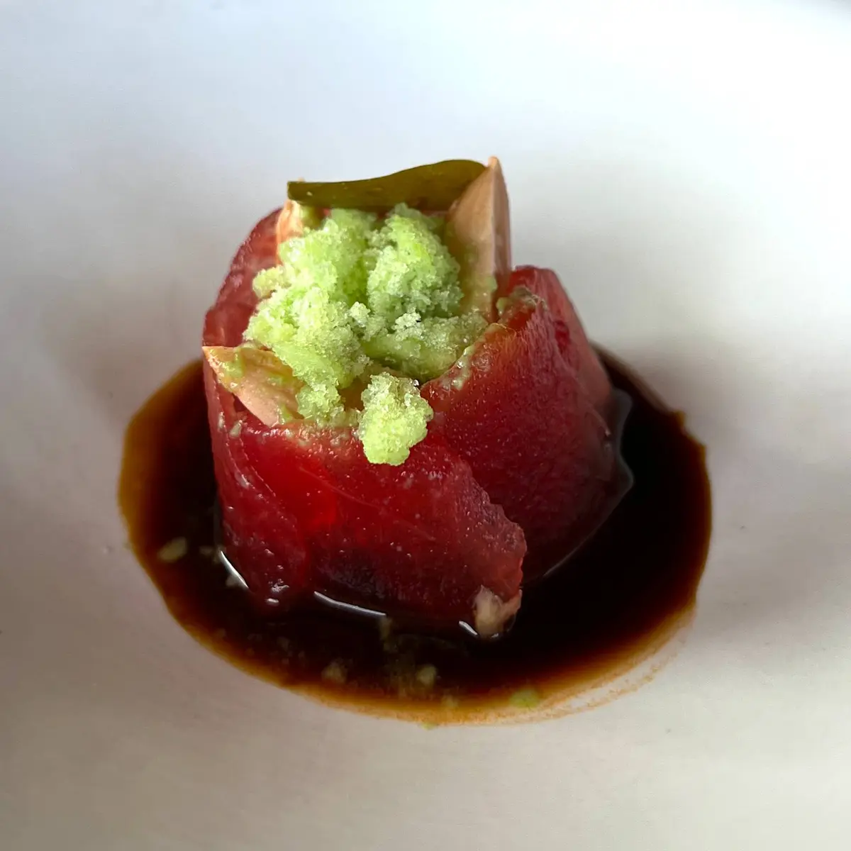 creation thumb for Baked watermelon carpaccio, capers and chipotle