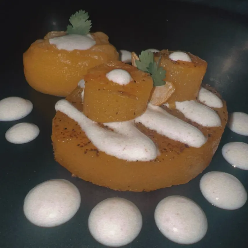 creation thumb for Baked Butternut Squash Cumin Yogurt and Pumpkin Seeds