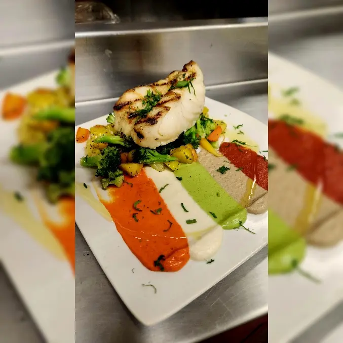 creation thumb for Chilenischer Wolfsbarsch mit dekonstruiertem Ratatouille-Püree