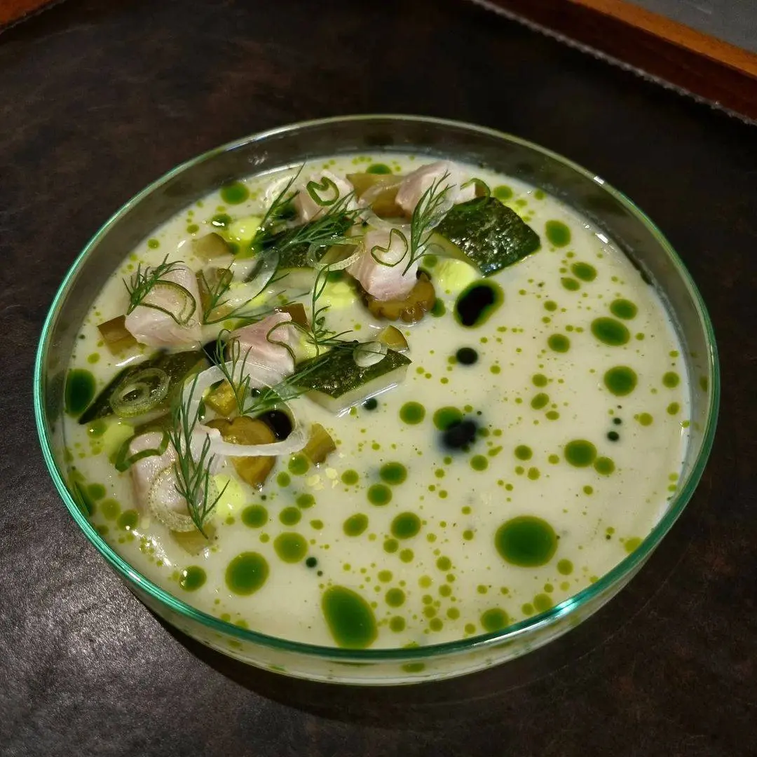 creation thumb for Ceviche of brown trout from Stäfa served with cucumber, dill