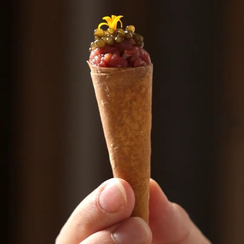 creation thumb for Knuspriger Steak-Tatar-Cones