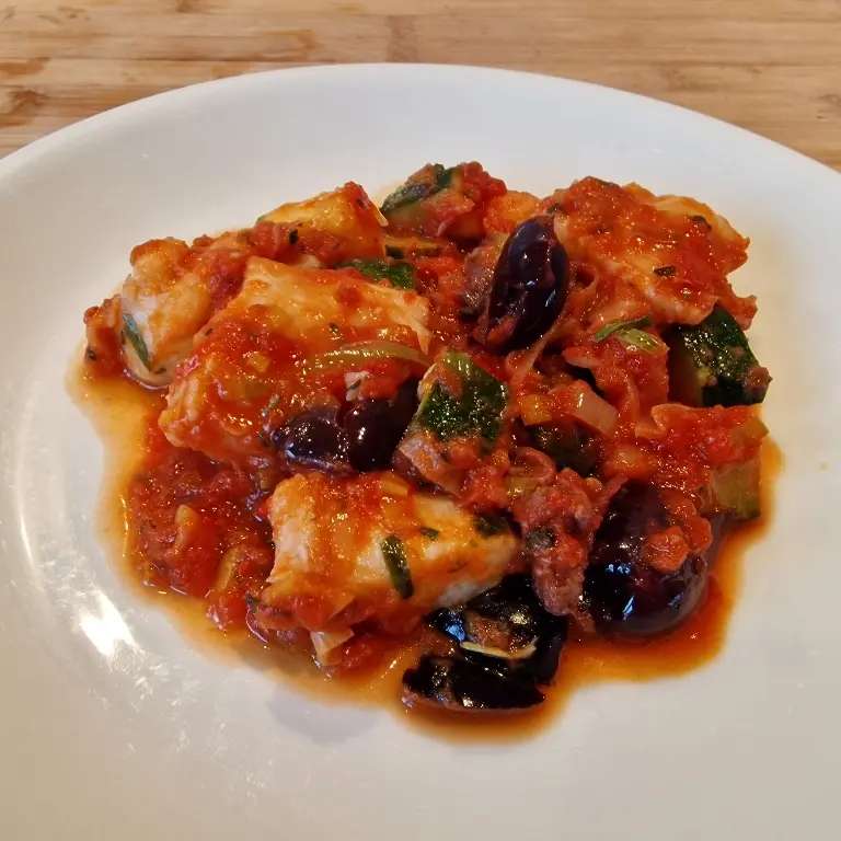 creation thumb for Codfish with zucchini and tomato 