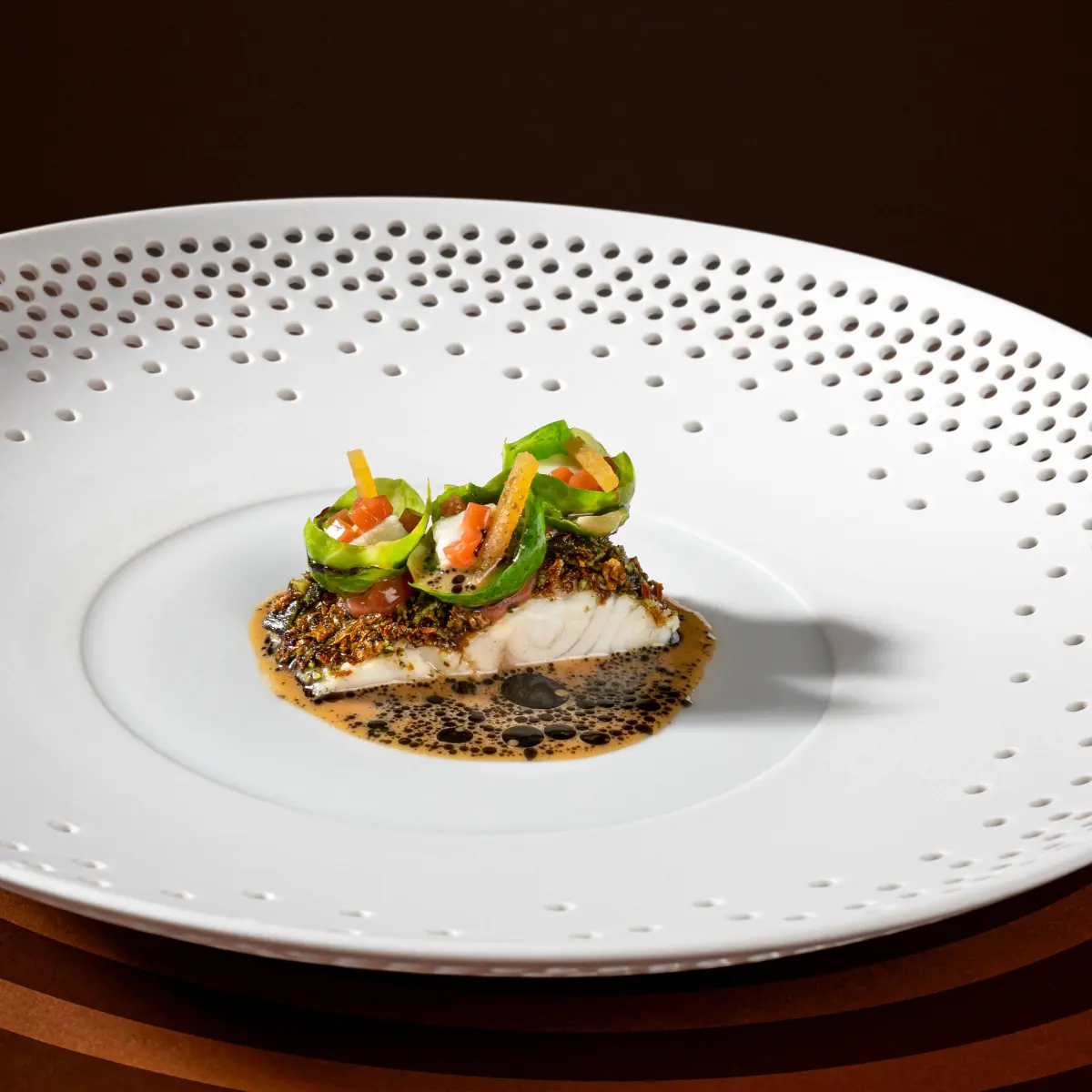 creation thumb for Dry Aged Sturgeon | Brussels Sprouts | Quince