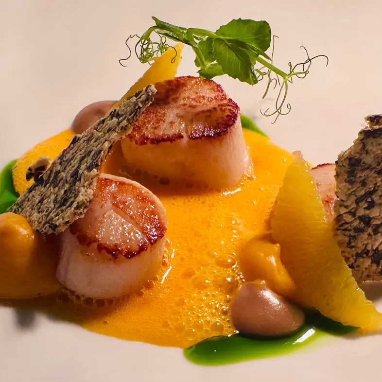 creation thumb for Scallops/Pumpkin/Yuzu/Pumpkin Seed Crackers