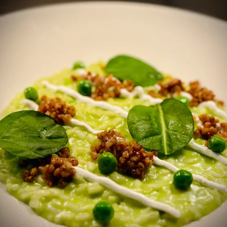 creation thumb for Risotto mit Erbsen, Buchweizen, Ziegenkäse