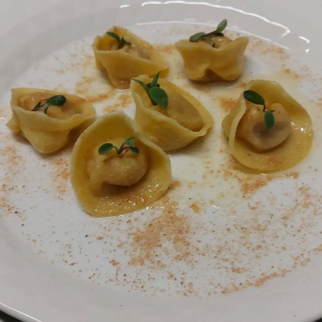 creation thumb for Pumpkin and Mustard Tortelli with Amaretti Dust