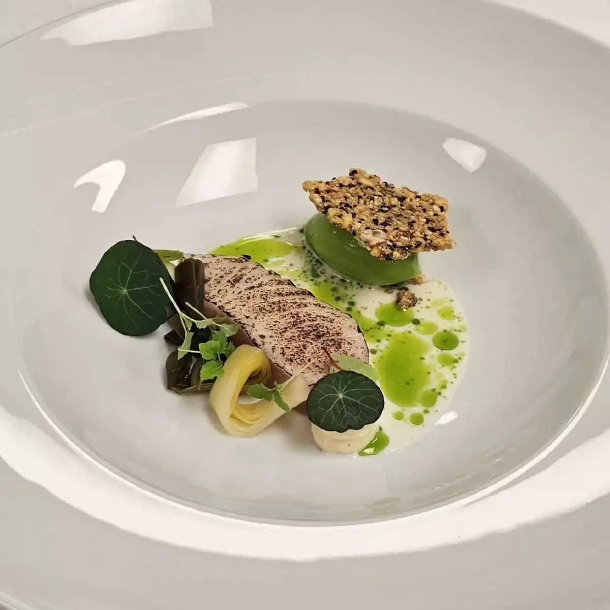 creation thumb for Yellowtail, Parsley Ice-Cream, Yogurt and Puffed Corn