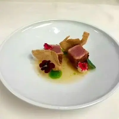 creation thumb for Tuna, Swiss Pine, Trout Garum & Dashi Broth
