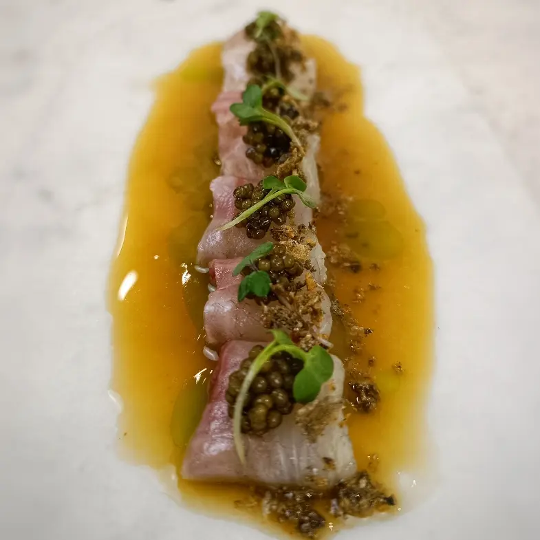 creation thumb for Sea Bream Carpaccio with Soy, Orange and Lemon Sauce