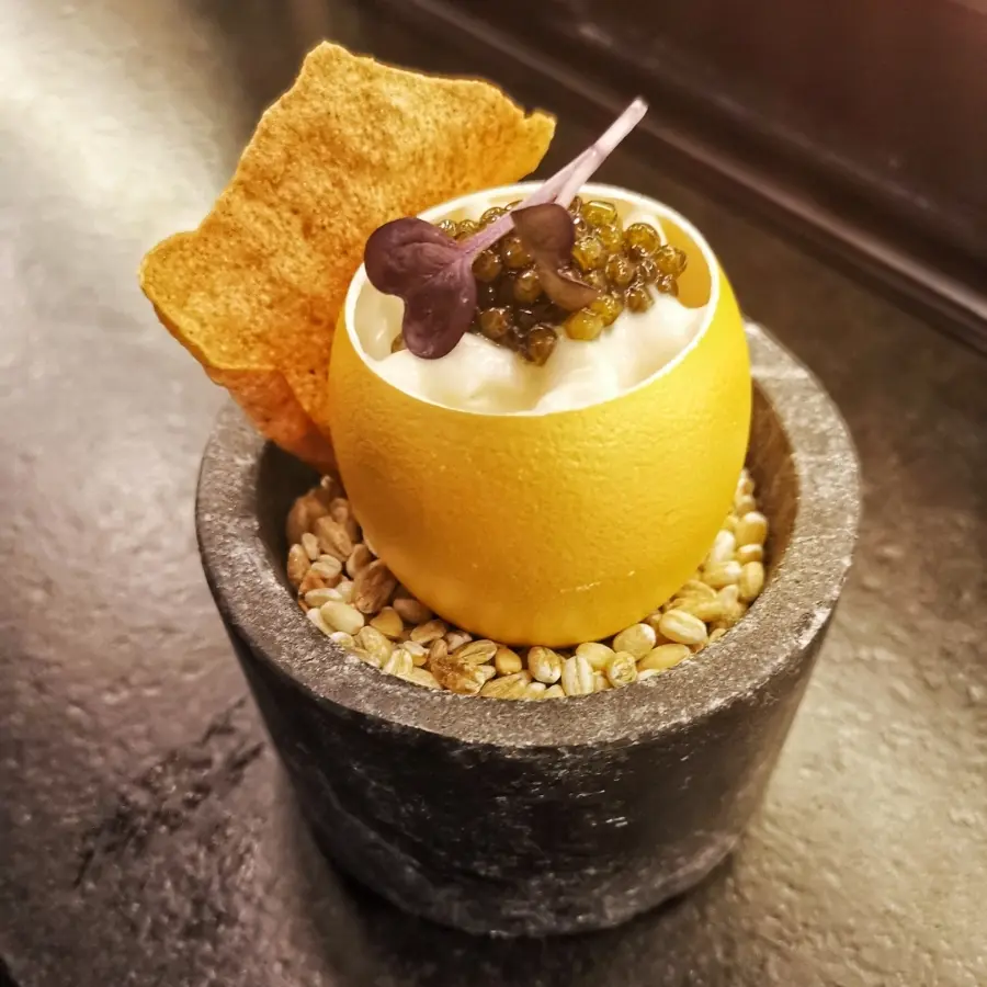 creation thumb for #lemon #blini #almondmilk #eggs #caviar