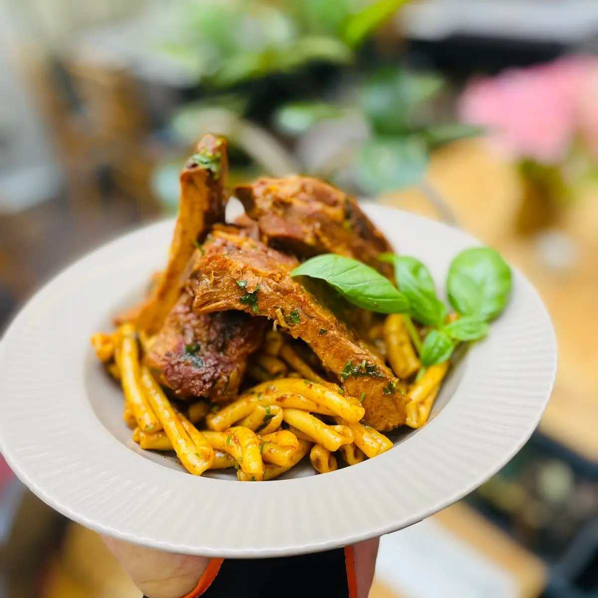creation thumb for Casarecce with BBQ Ribs in their own sauce