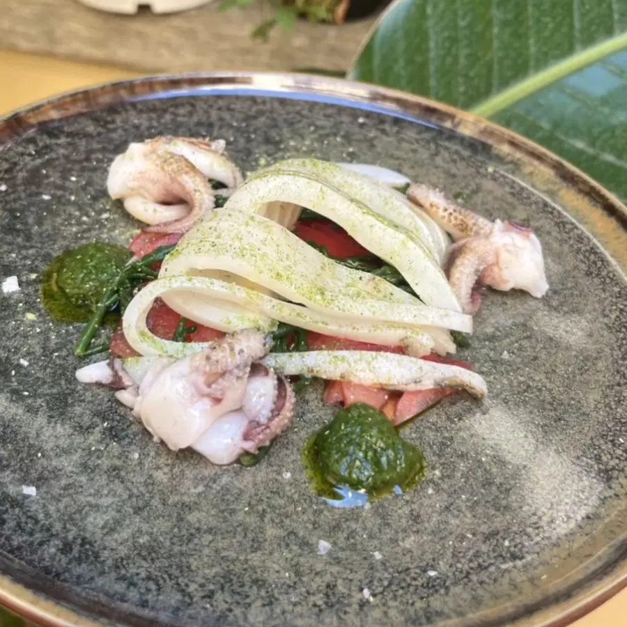 creation thumb for Cuttlefish Linguine with Tomato Carpaccio and Salicornia