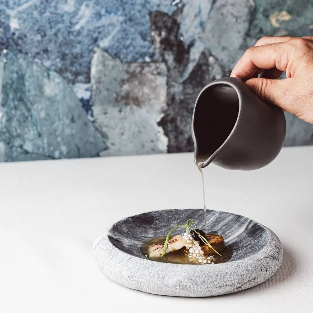 creation thumb for Foie Gras Grillé, Anguille Salée au Consommé de Pois Chiches