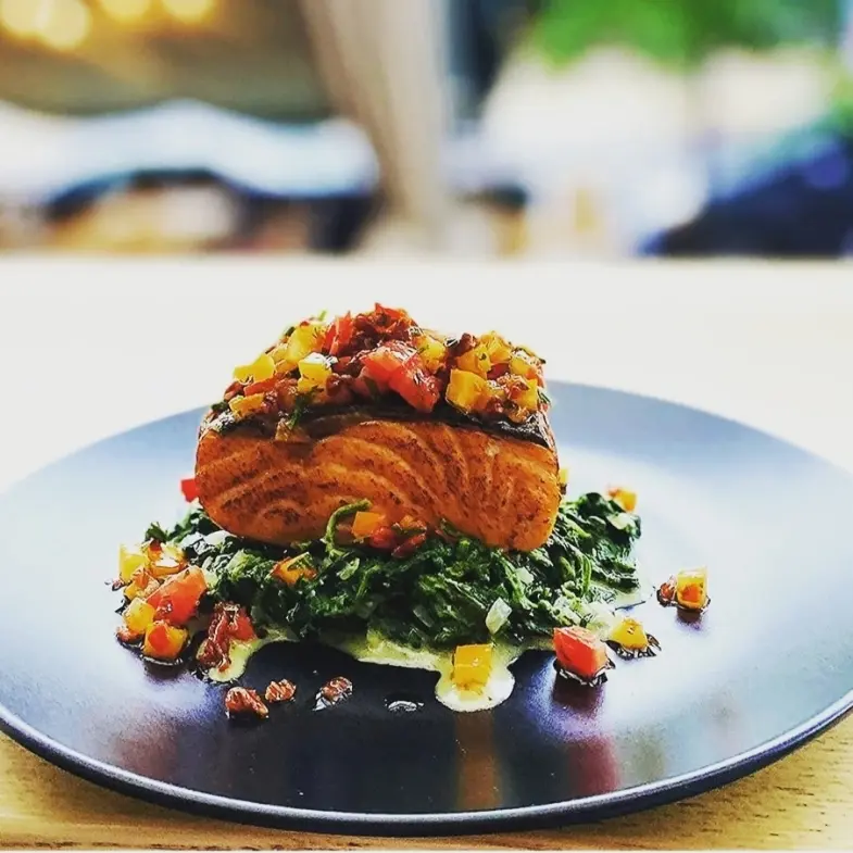 creation thumb for Salmon with tomato salsa
