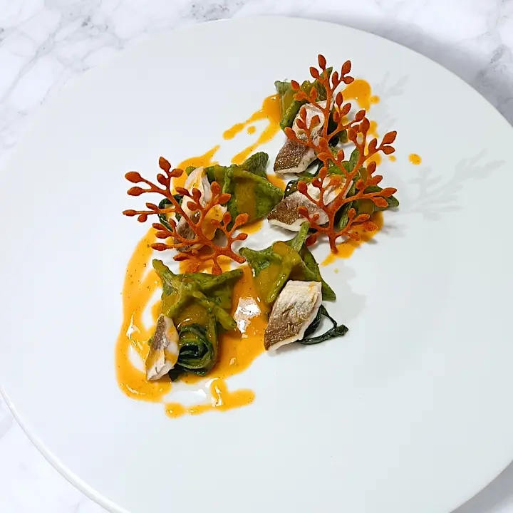 creation thumb for Green Chicory Pasta, Ricotta and Gurnard Fish