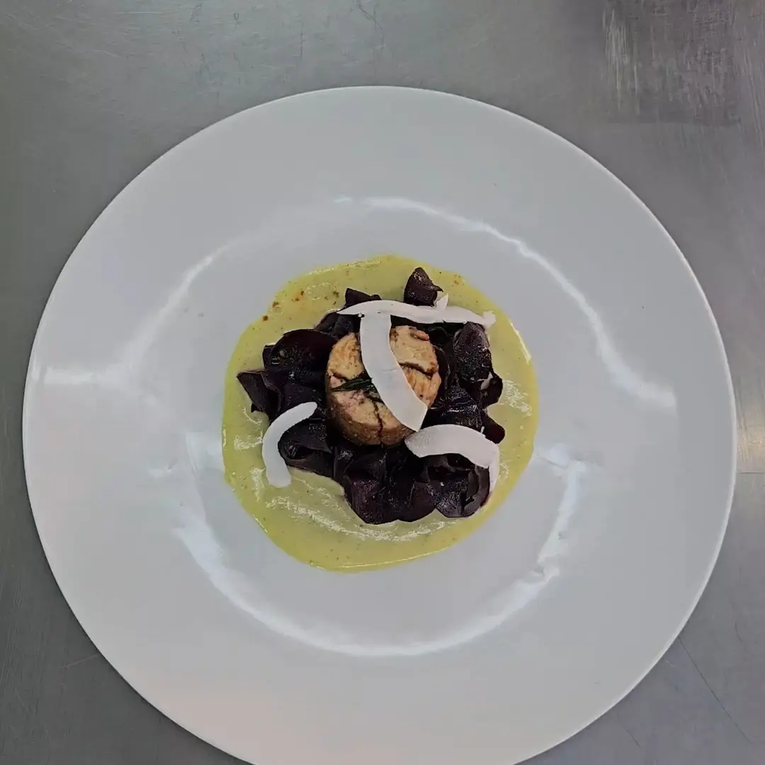 creation thumb for Ghee Roast Chicken Mosaic with Beetroot Poriyal