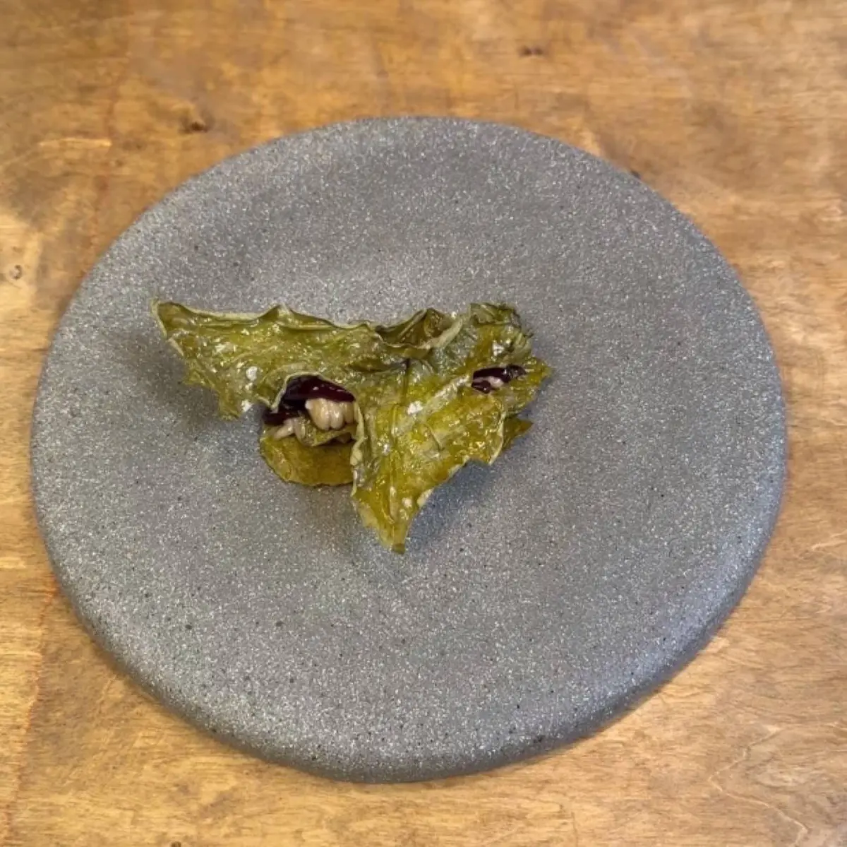 creation thumb for Sandwich of Wine Leaves, Pâté and Syrup of Wine