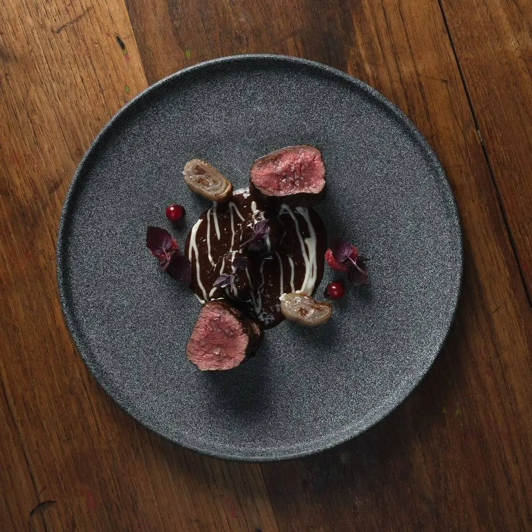 creation thumb for Roasted Roe Deer Loin, Stewed Cherries & Roasted Shallots