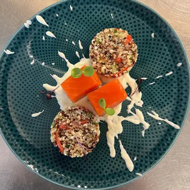 creation thumb for Marinated lachs, fresh quinoa salat and sauer cream