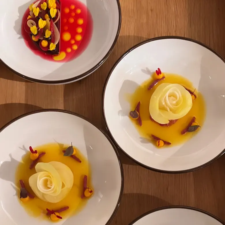 creation thumb for Beetroot in 2 Dishes: Marinated Rose with Purple Kimchi