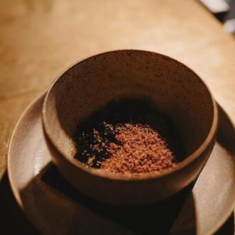 creation thumb for Smoked potatoes/fermented berries/dry deer/brown butter