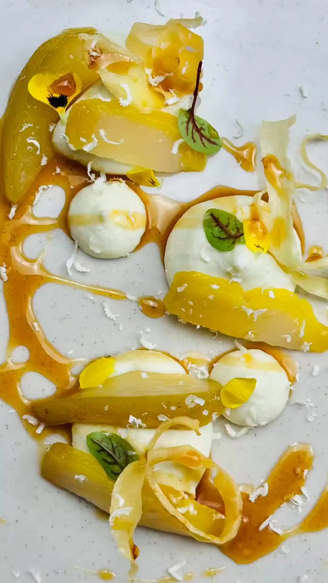 creation thumb for Poached Pear with Parsnip & White Chocolate Mousse 🍐