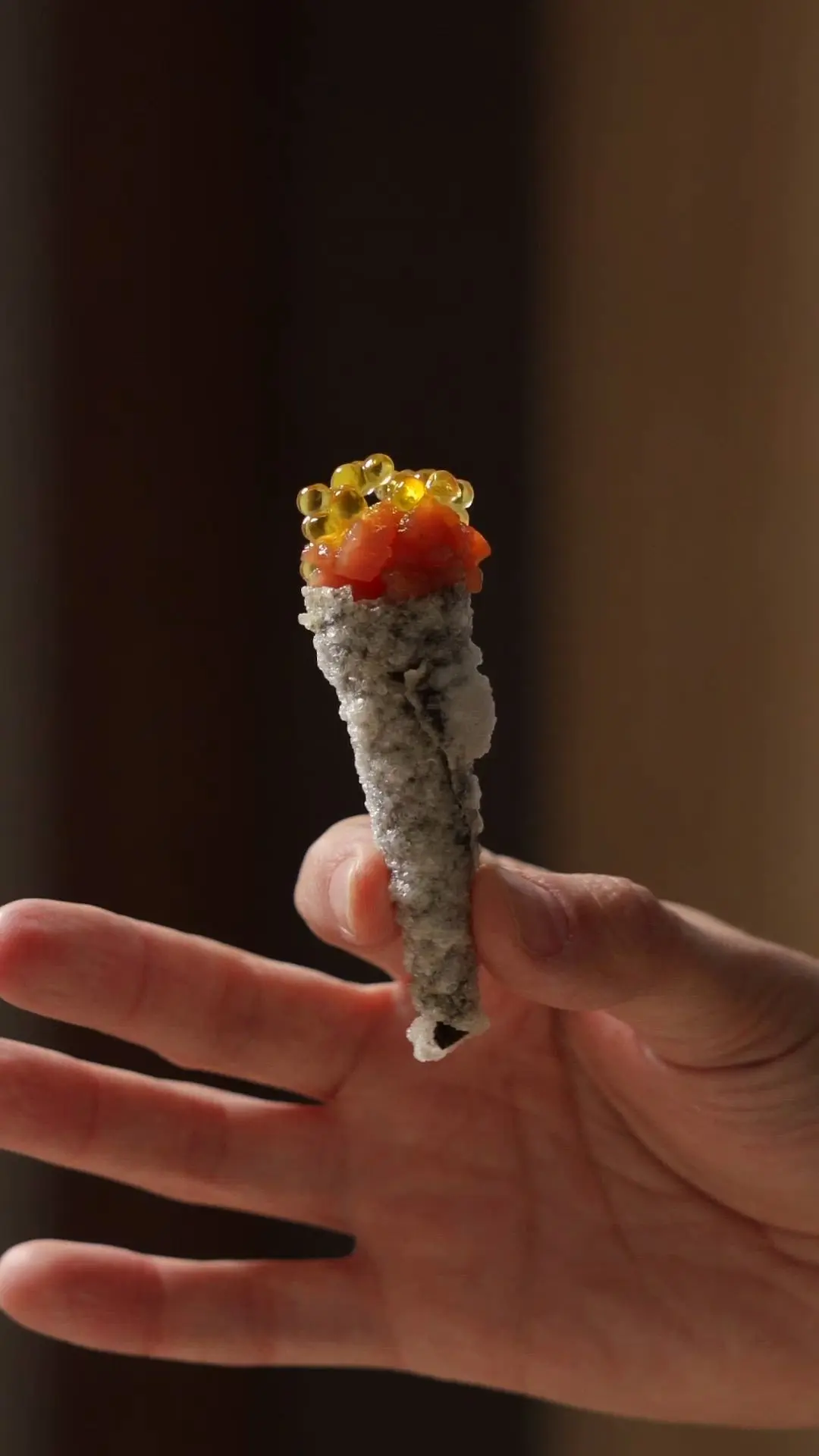 creation thumb for Nori seaweed cone, rice paper and tuna