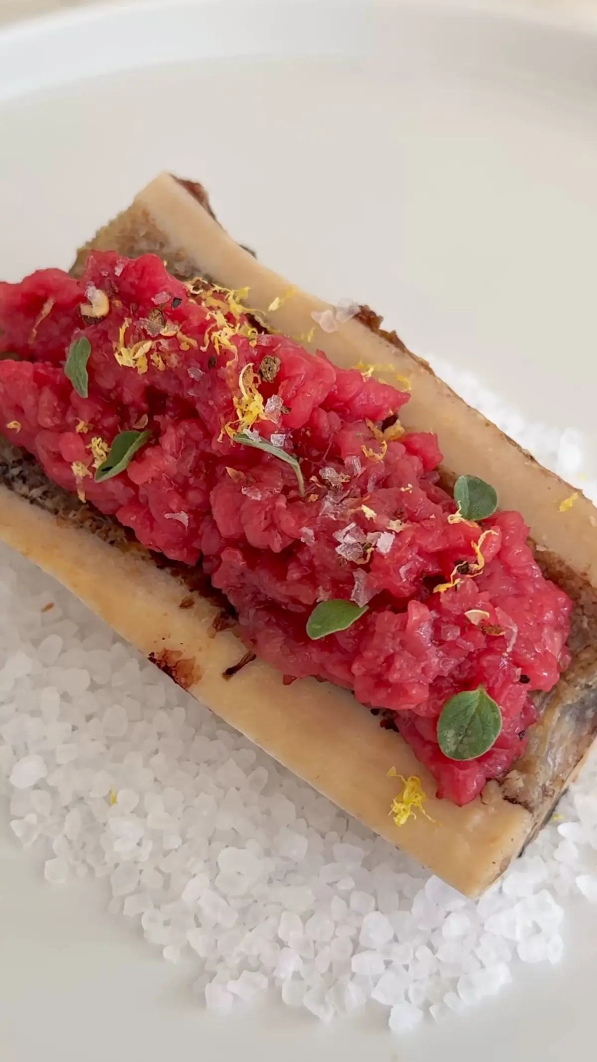 creation thumb for Roasted Bone Marrow with Beef Battuta